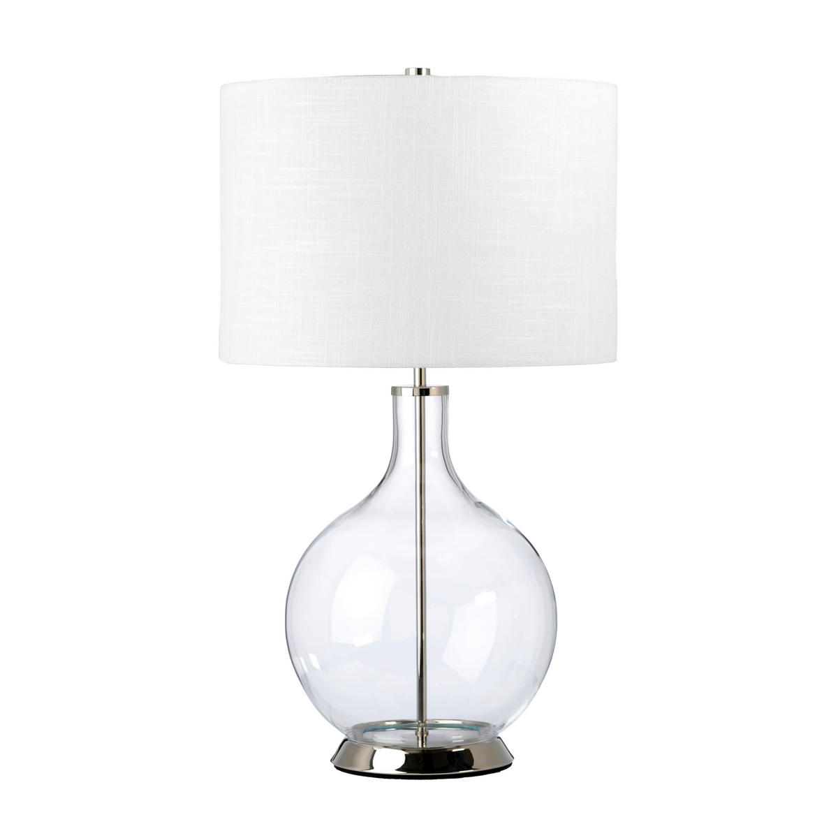TISCHLEUCHTE 36/67 cm   - Nickelfarben, KONVENTIONELL, Glas/Textil (36/67cm) - Elstead Lighting