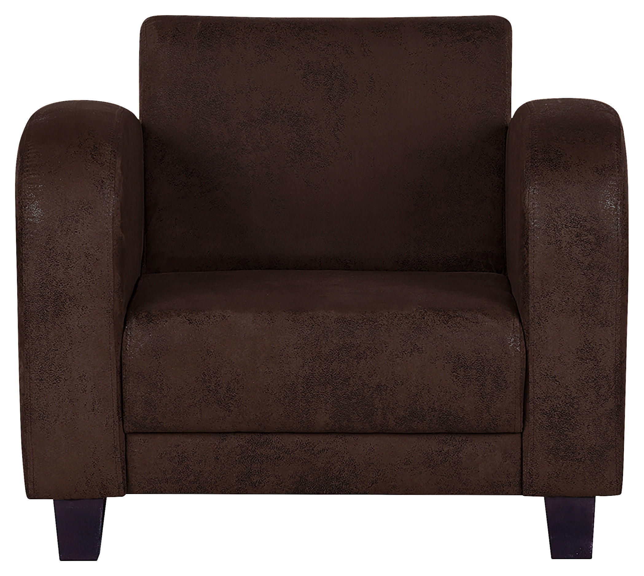 SESSEL in Lederlook Dunkelbraun - Dunkelbraun, Design, Holz/Textil (92/80/89cm) - Livetastic