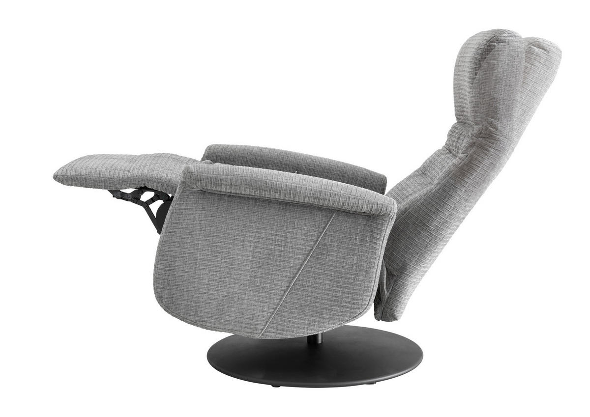 RELAXSESSEL in Textil Grau  - Schwarz/Grau, Modern, Textil/Metall (72/118/85-165cm) - Livetastic