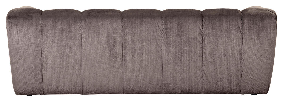 BIGSOFA in Plüsch Schlammfarben  - Schlammfarben/Schwarz, Konventionell, Kunststoff/Textil (220/67/106cm) - MID.YOU