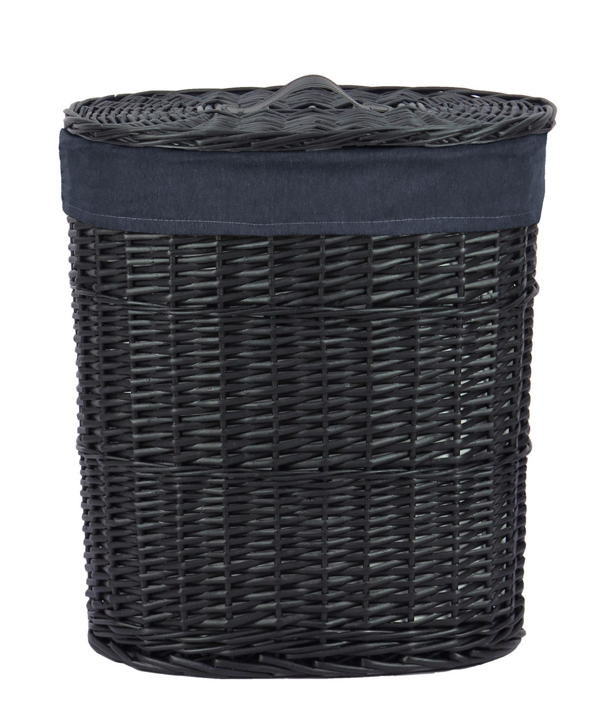 WÄSCHEKORB - Schwarz, Basics, Holz/Textil (44/30/48cm) - Ambia Home