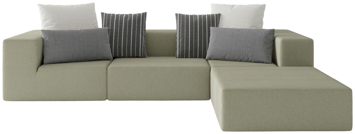 LOUNGESOFA  - Multicolor/Weiß, Design, Textil (220/330cm) - Livetastic