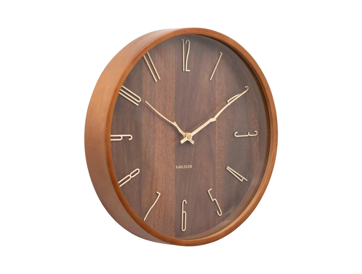 WANDUHR Rama Braun  - Braun, Basics, Holzwerkstoff (30cm) - Karlsson