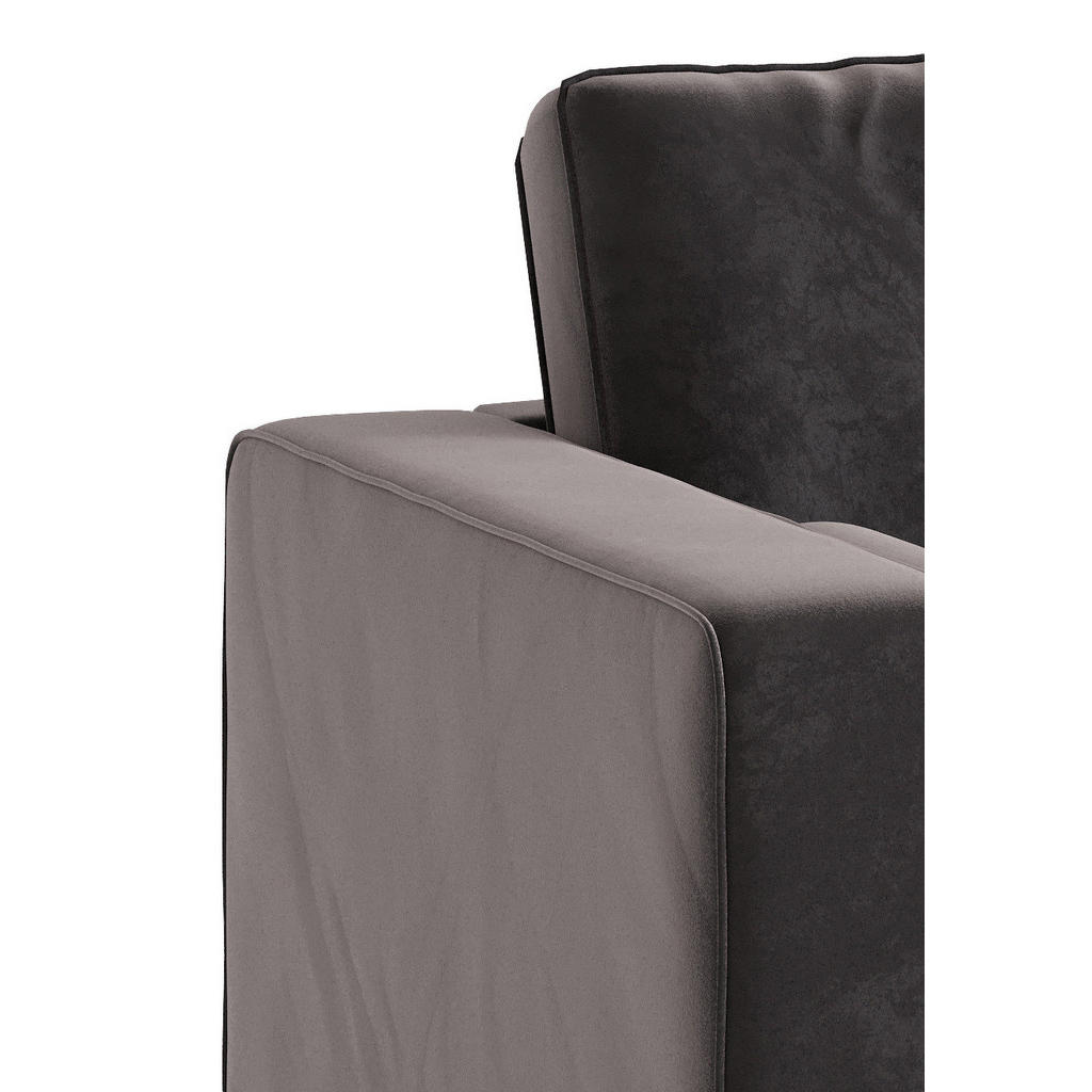 Thumbnail - Livetastic Ecksofa Scott, Anthrazit, Textil, 4-Sitzer, Füllung: Daunen, Silikon,Silikon, Ottomane rechts, L-Form, 259x20...