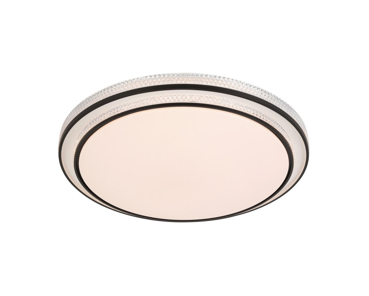 STROPNÉ LED SVIETIDLO, 51,5/9,5 cm  - čierna/biela, Basics, kov/plast (51,5/9,5cm) - Novel