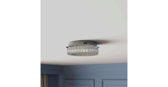 LED-DECKENLEUCHTE 40/14 cm   - Transparent, KONVENTIONELL, Glas/Metall (40/14cm) - Novel