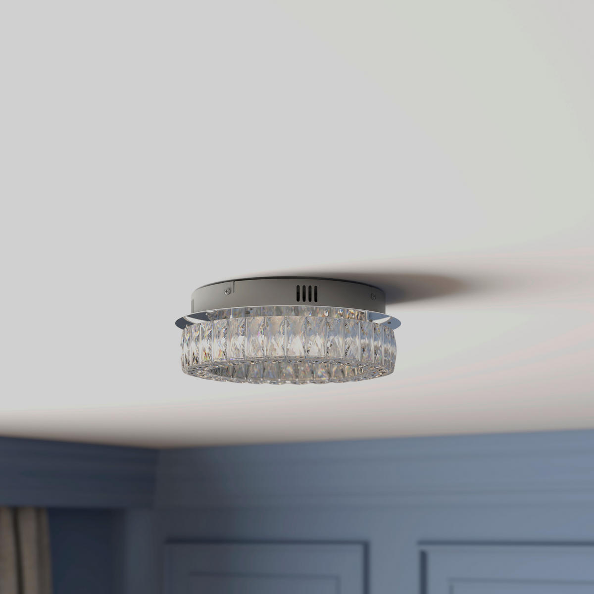 LED-DECKENLEUCHTE 40/14 cm   - Transparent, KONVENTIONELL, Glas/Metall (40/14cm) - Novel