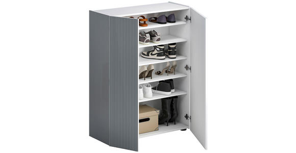 SCHUHSCHRANK  in 87/113/34 cm  - Schwarz/Weiß, Design, Glas/Holzwerkstoff (87/113/34cm) - Voleo