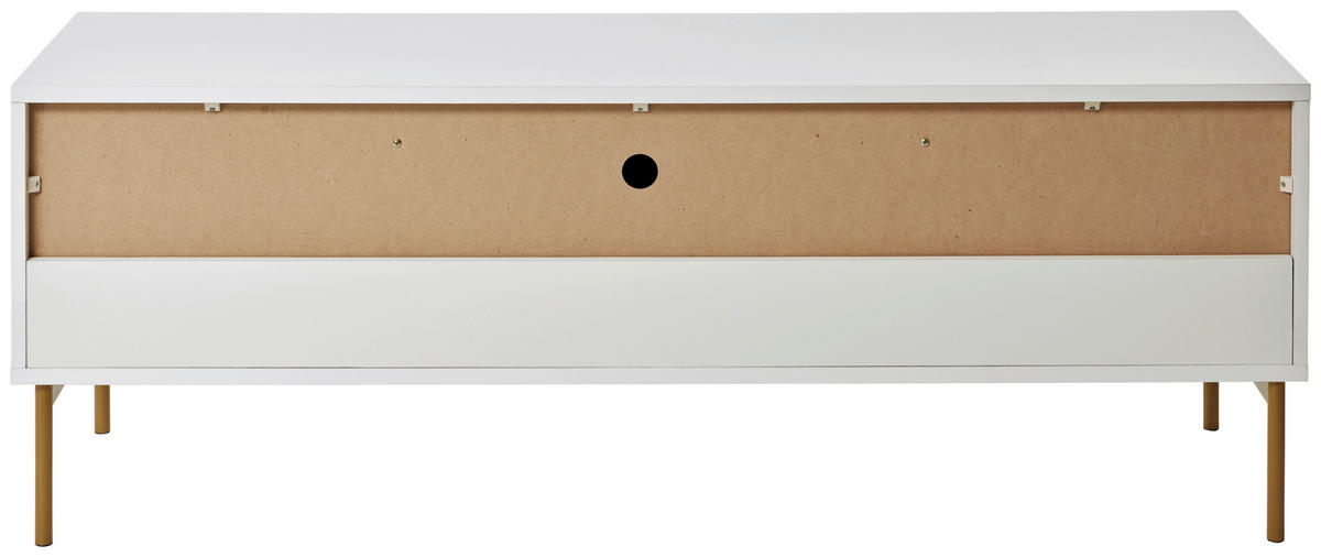 LOWBOARD  in 140/50/50 cm  - Weiss/Goldfarben, Modern, Holzwerkstoff/Metall (140/50/50cm) - Livetastic