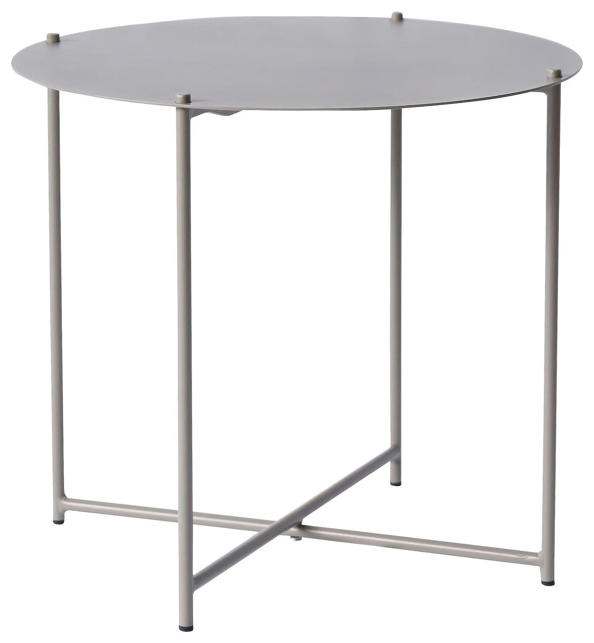 BEISTELLTISCH 49/49/49 cm Taupe rund  - Taupe/Anthrazit, Design, Metall (49/49/49cm) - Xora