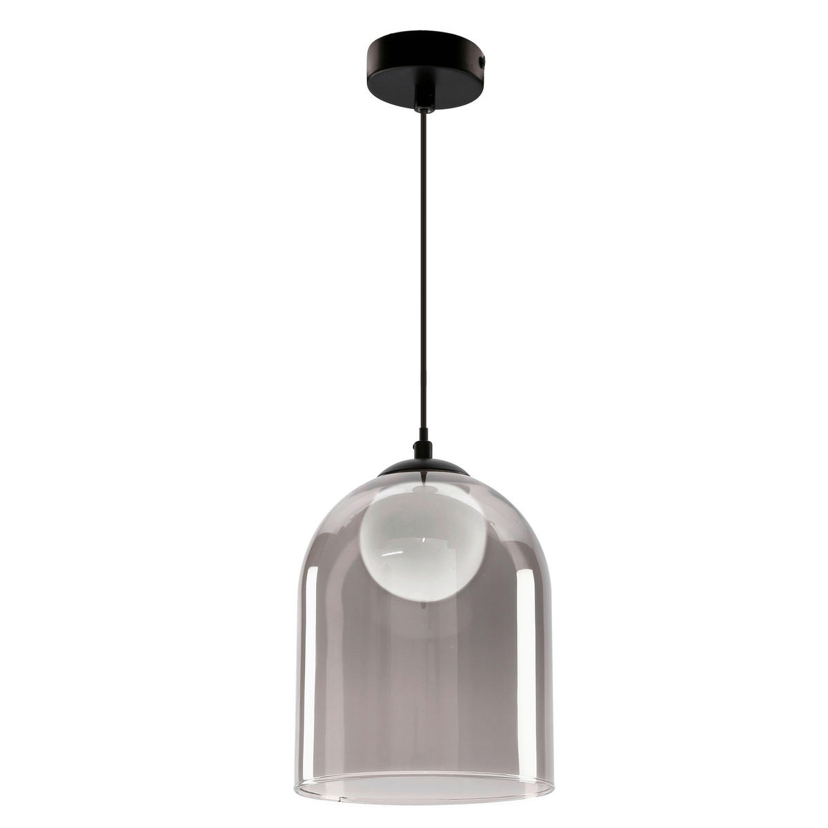 PENDELLEUCHTE 16/16/100 cm  - Schwarz/Weiß, Design, Glas/Metall (16/16/100cm)