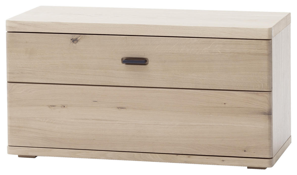 GARDEROBENBANK  in 90/47/37 cm  - Eichefarben/Schwarz, Natur, Holz/Metall (90/47/37cm) - Linea Natura