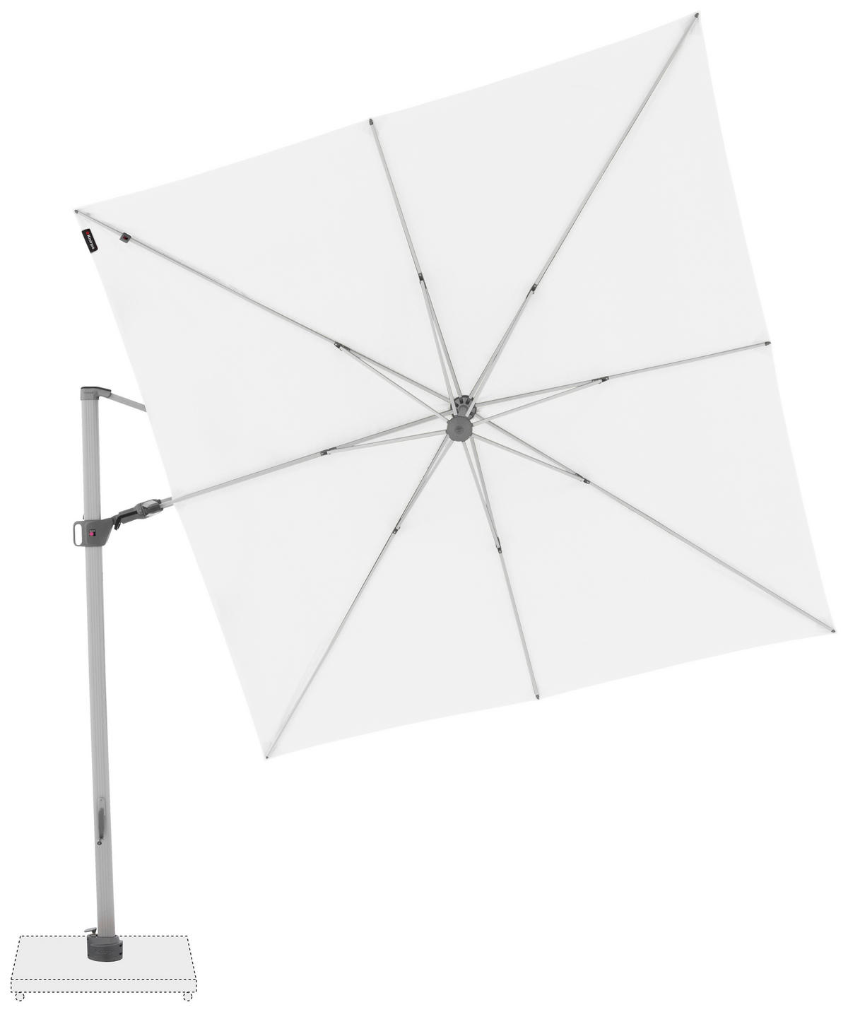 AMPELSCHIRM 275 cm Weiß  - Silberfarben/Alufarben, KONVENTIONELL, Textil/Metall (275/263cm) - KNIRPS