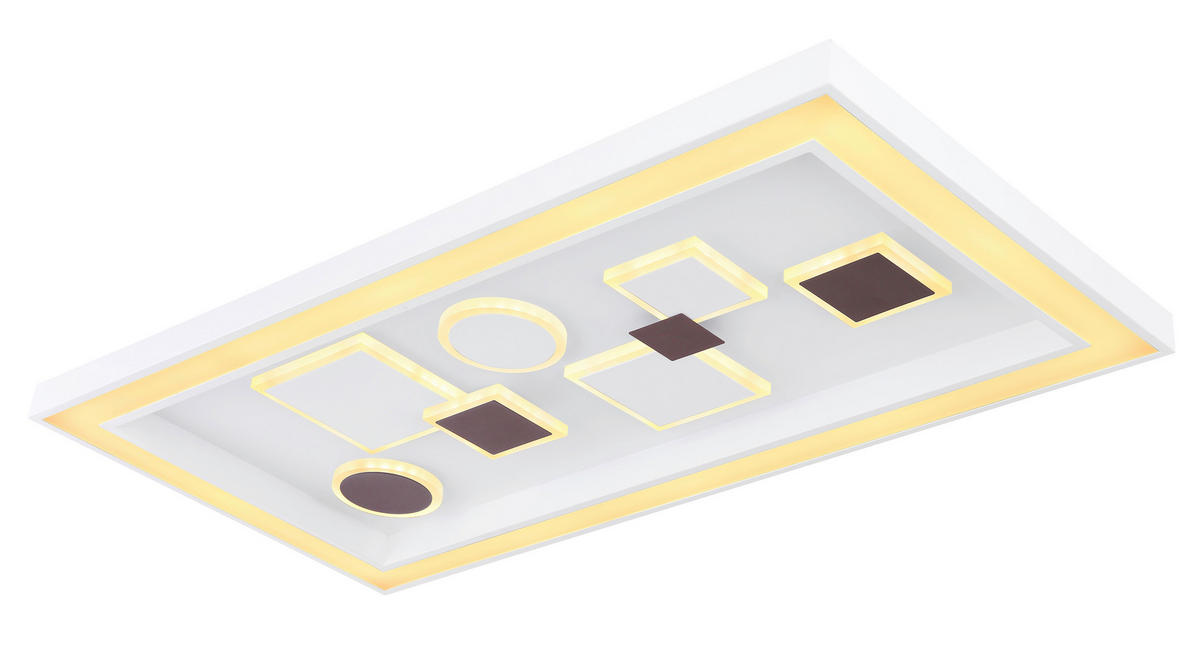 LED-DECKENLEUCHTE 55 W    80/40/7 cm  - Weiss/Opal, Design, Kunststoff/Metall (80/40/7cm) - Globo