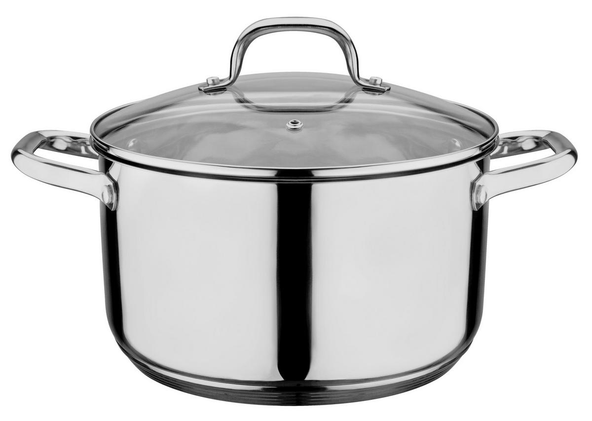 KOCHTOPFSET TRENTINO 5-teilig  - Klar/Edelstahlfarben, Basics, Glas/Metall - GSW