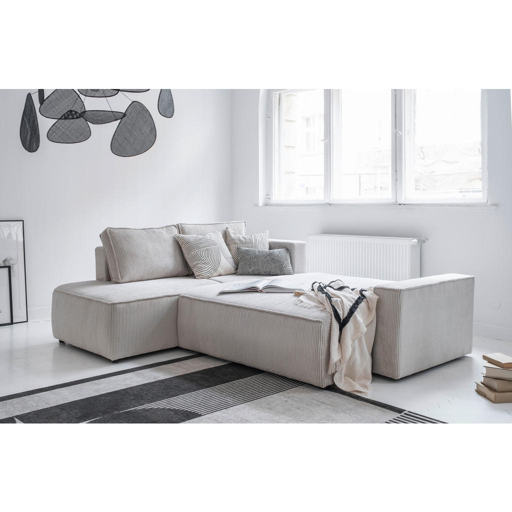 Thumbnail - Mid.you Ecksofa, Beige, Textil, 6-Sitzer, Füllung: Schaumstoff, Ottomane links, L-Form, 247x194 cm, Made in EU, Liegefun...