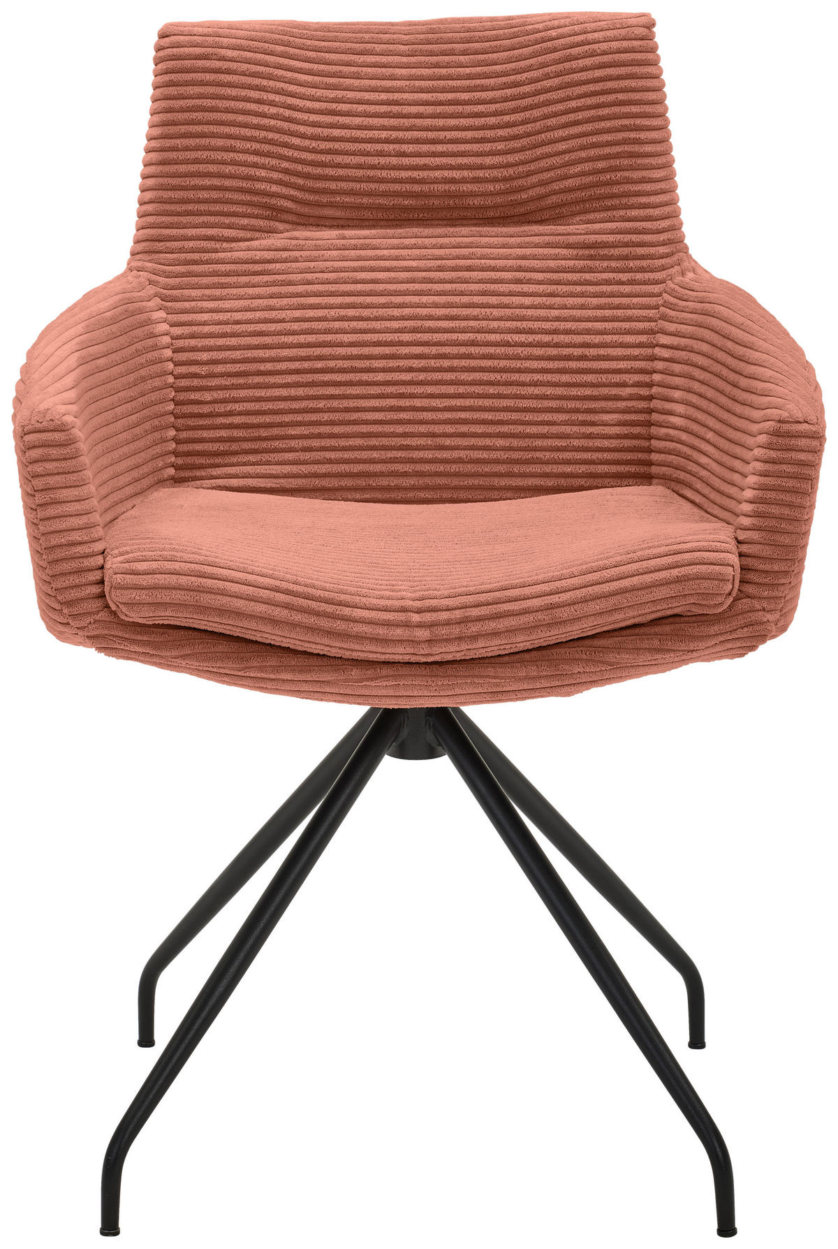 ARMLEHNSTUHL  in Cord  - Rostfarben/Schwarz, Design, Textil/Metall (61/85/64cm) - Musterring