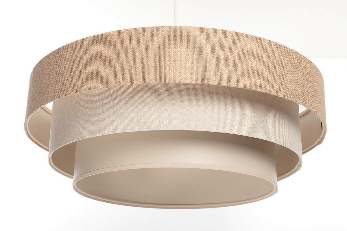 HÄNGELEUCHTE Boho 60/89 cm   - Beige/Karamell, Design, Kunststoff/Textil (60/89cm)