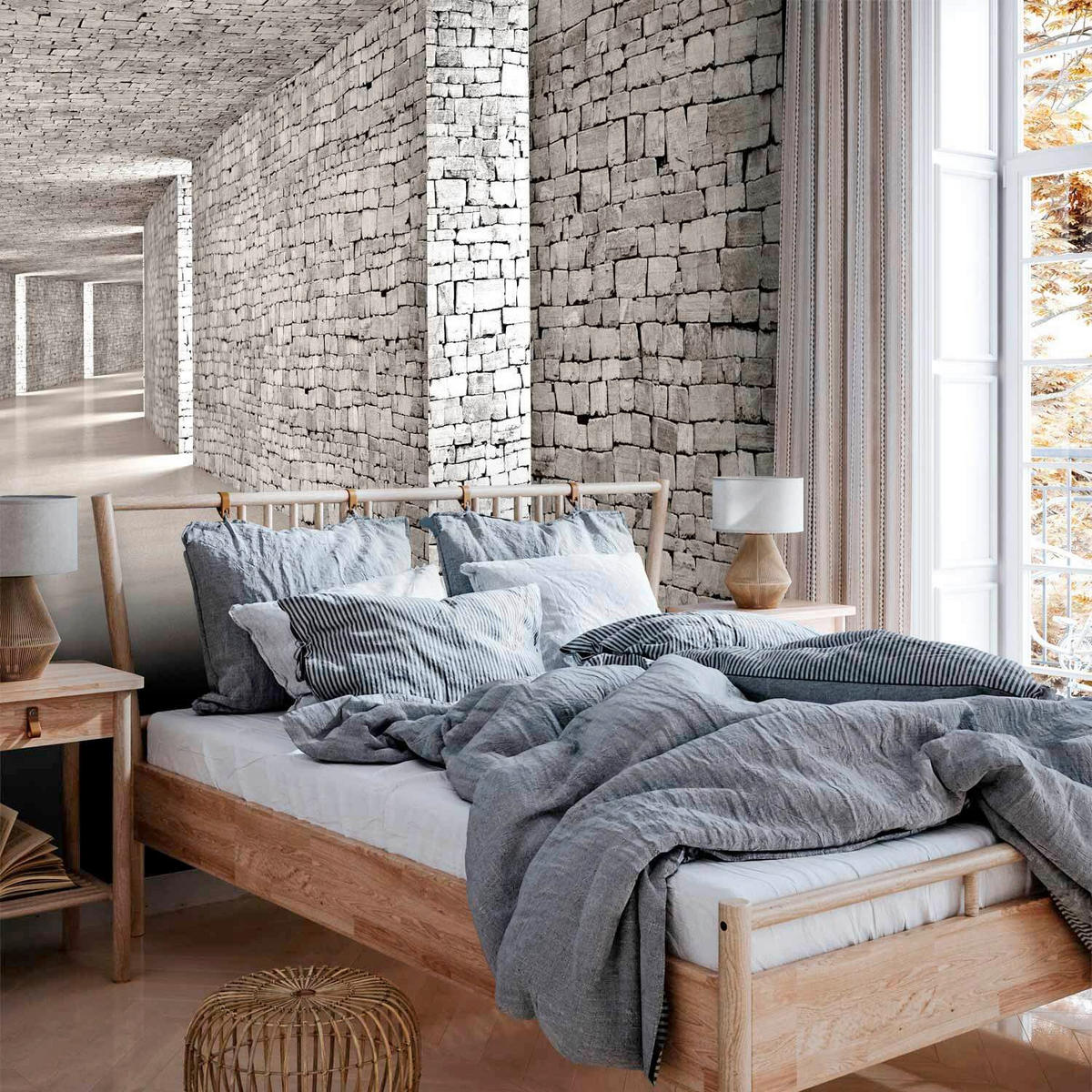 FOTOTAPET 100/70 cm  - vit/grå, Lifestyle, textil (100/70cm) - artgeist