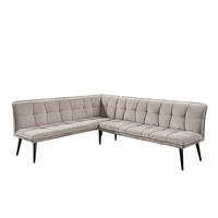 KLUPA KUTNA  boje pijeska  drvo, tekstil, drvni materijal      - boje pijeska/crna, Moderno, drvni materijal/drvo (260/201cm) - Livetastic