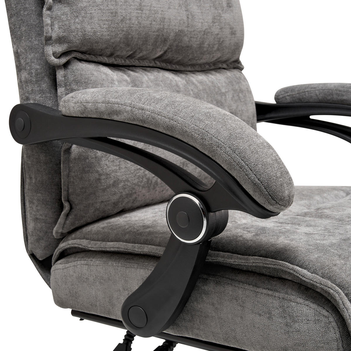DREHSTUHL  in Chenille Grau  - Schwarz/Grau, Lifestyle, Holz/Kunststoff (66/112-120/62cm) - MID.YOU