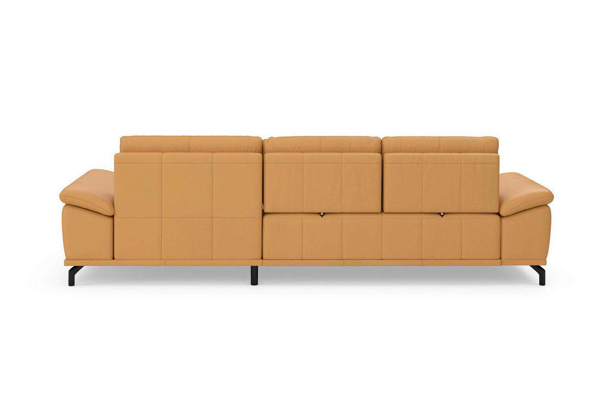 ROHOVÁ SEDAČKA, koža, kari žltá - čierna/kari žltá, Basics, kov/koža (301/176cm) - Sit & More