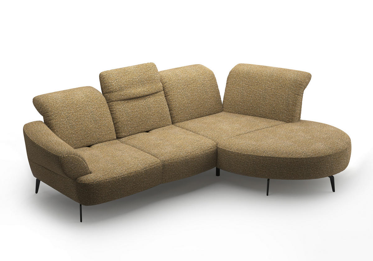 ECKSOFA in Chenille Olivgrün  313/208 cm  - Schwarz/Olivgrün, MODERN, Textil/Metall (313/208cm) - Sit & More