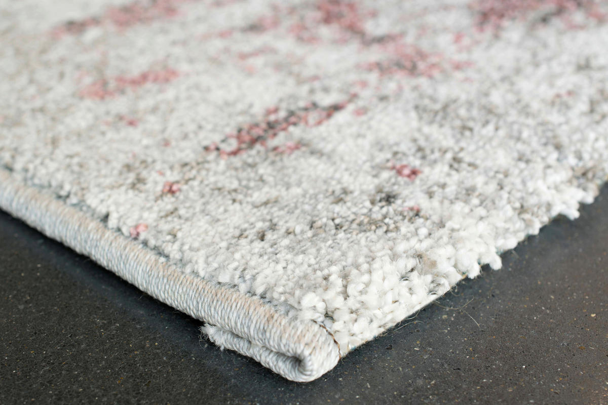 LÄUFER 67/340 cm Sorrent  - Silberfarben/Rosa, Design, Textil (67/340cm) - Novel