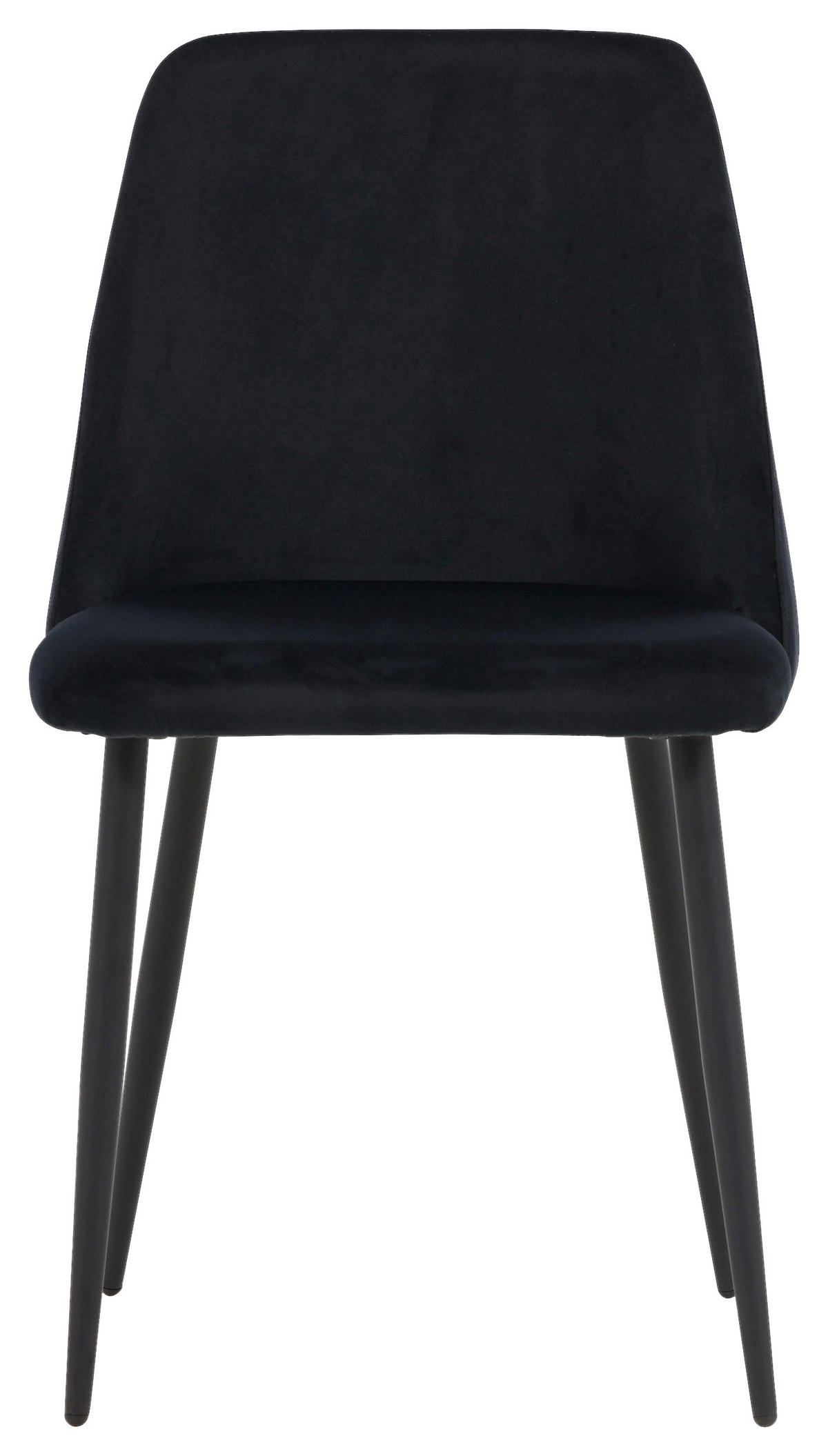 STUHL-SET 2 Stück  in Stahl Samt  - Schwarz, Design, Textil/Metall (49/87/56cm) - Livetastic