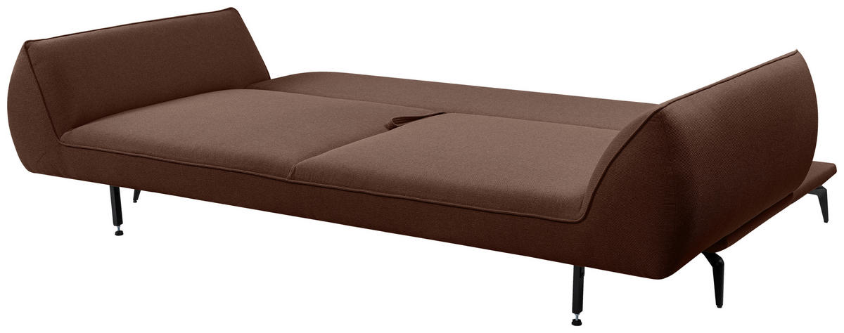 3-SITZER-SOFA in Webstoff Braun  - Creme/Schwarz, Modern, Textil/Metall (249/86/118cm) - MID.YOU