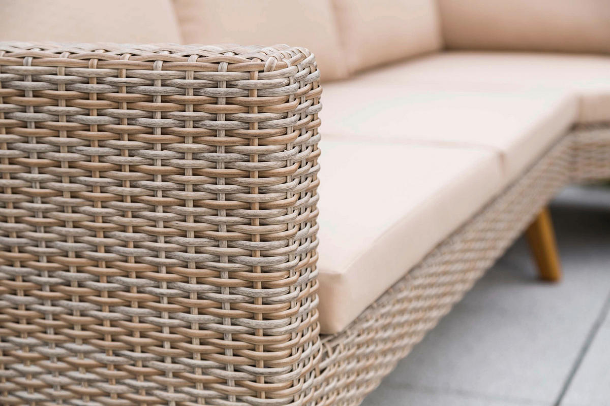 LOUNGEGARNITUR   Aluminium  - Naturfarben, KONVENTIONELL, Glas/Kunststoff - Gardenson