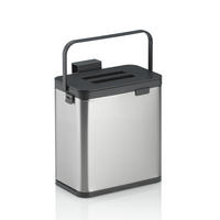 ABFALLEIMER  Metall  - Edelstahlfarben/Schwarz, KONVENTIONELL, Kunststoff/Metall (2,1l) - Kela