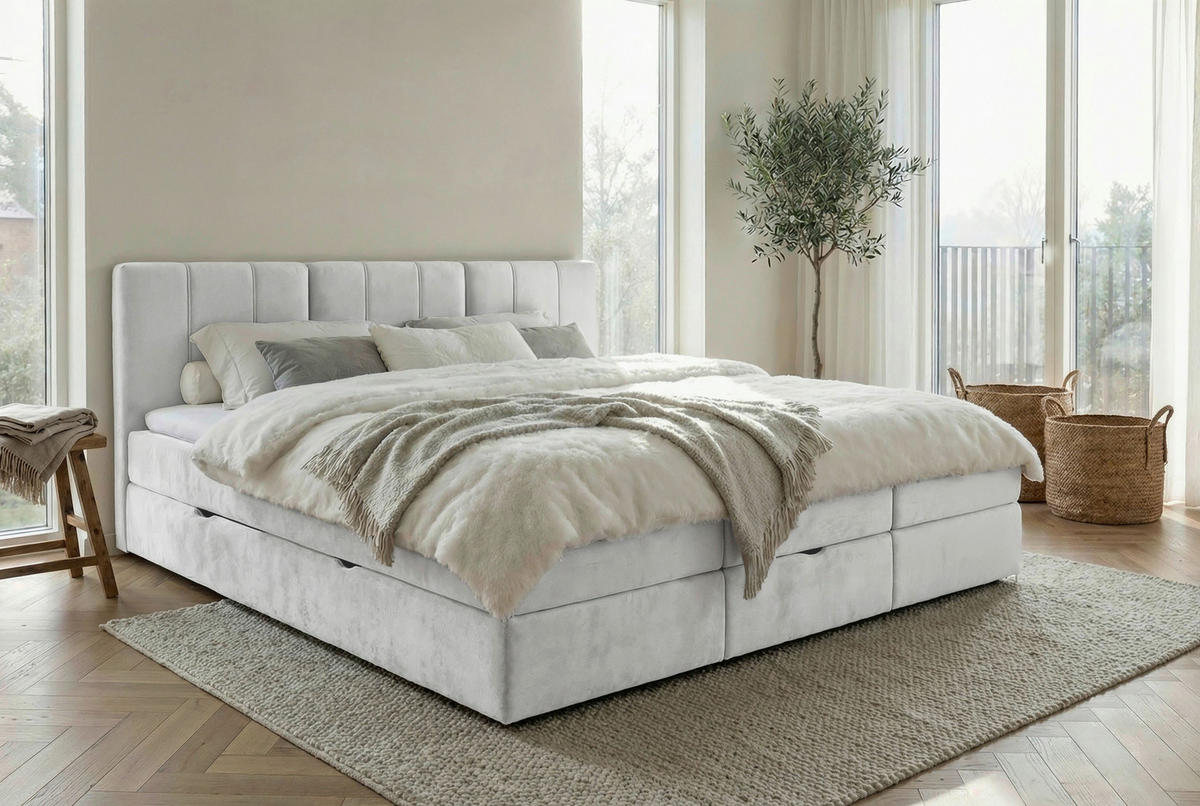 FAMILIENBETT - Hellgrau/Schwarz, Design, Holzwerkstoff/Kunststoff (270/200cm) - Esposa