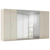 DREHTÜRENSCHRANK 400/235/61 cm,  in Champagner, 8-türig  - Champagner, Basics, Glas/Holzwerkstoff (400/235/61cm) - Novel