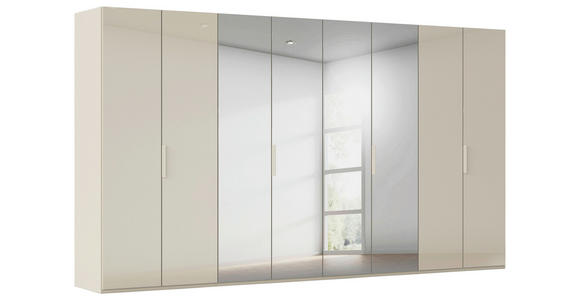 DREHTÜRENSCHRANK 400/235/61 cm,  in Champagner, 8-türig  - Champagner, Basics, Glas/Holzwerkstoff (400/235/61cm) - Novel