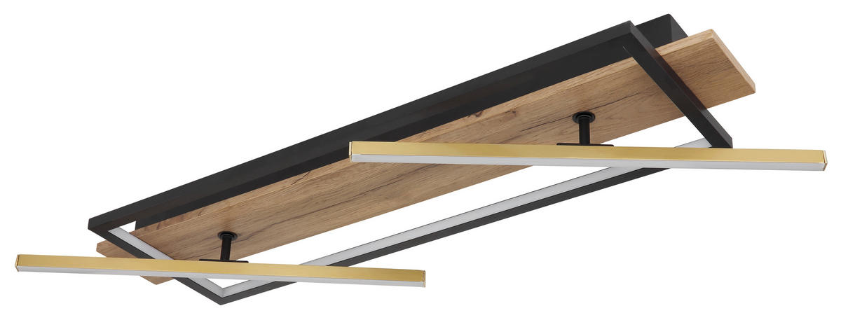 STROPNA LED-SVETILKA   //3000 K/230 V/ - črna/temno rjava, Design, kovina/umetna masa (81,5/40,5/9cm) - Globo