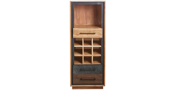 WEINREGAL  50/130/40 cm  - Dunkelgrau/Schwarz, Trend, Holz/Metall (50/130/40cm) - Landscape