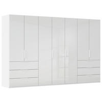 DREHTÜRENSCHRANK 350/223/61 cm,  in Weiß, Weiß Hochglanz, 7 Tür(en)  - Weiß Hochglanz/Weiß, Basics, Holzwerkstoff/Metall (350/223/61cm) - Novel