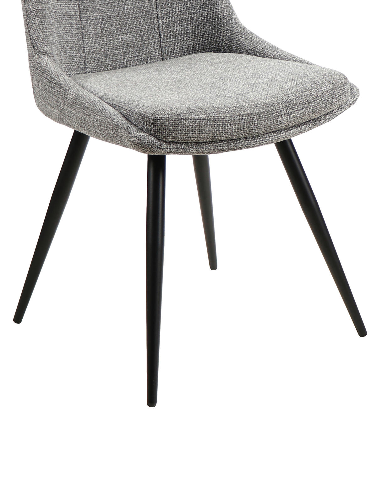 STUHL  in Eisen Leinenoptik Holz, Metall, Textil  - Schwarz/Grau, MODERN, Holz/Textil (49/88/59cm) - MID.YOU