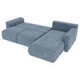 ECKSOFA in Samt Blau  - Chromfarben/Blau, KONVENTIONELL, Kunststoff/Textil (293/195cm) - Carryhome