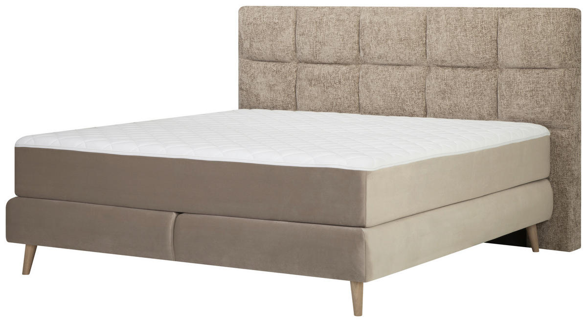 POSTEL BOXSPRING, 180/200 cm, světle růžová, béžová - barvy dubu/světle růžová, Konvenční, textil (180/200cm) - Carryhome