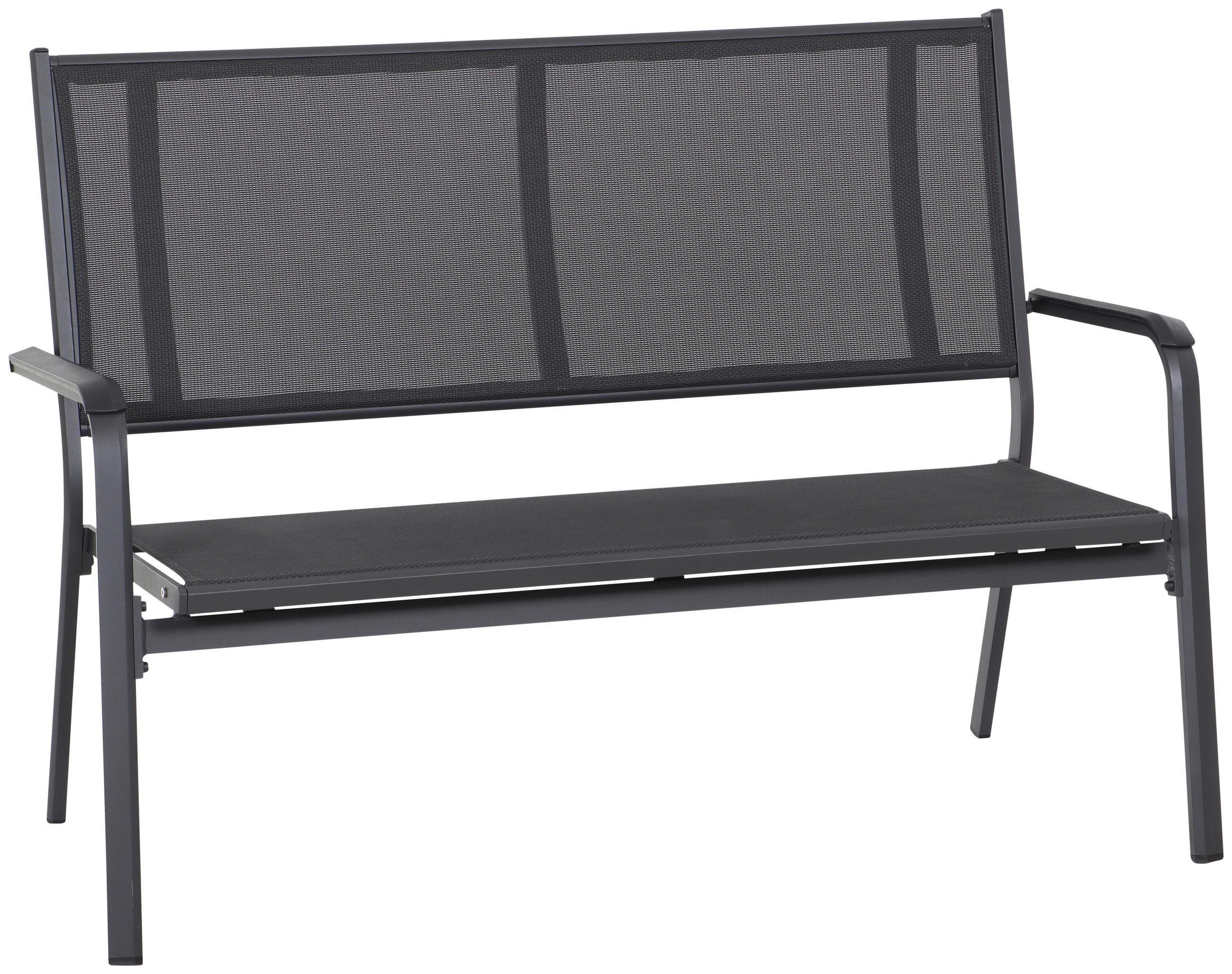 GARTENBANK 139/97/67 cm  in Anthrazit, Schwarz  - Anthrazit/Schwarz, KONVENTIONELL, Kunststoff/Textil (139/97/67cm) - Siena Garden