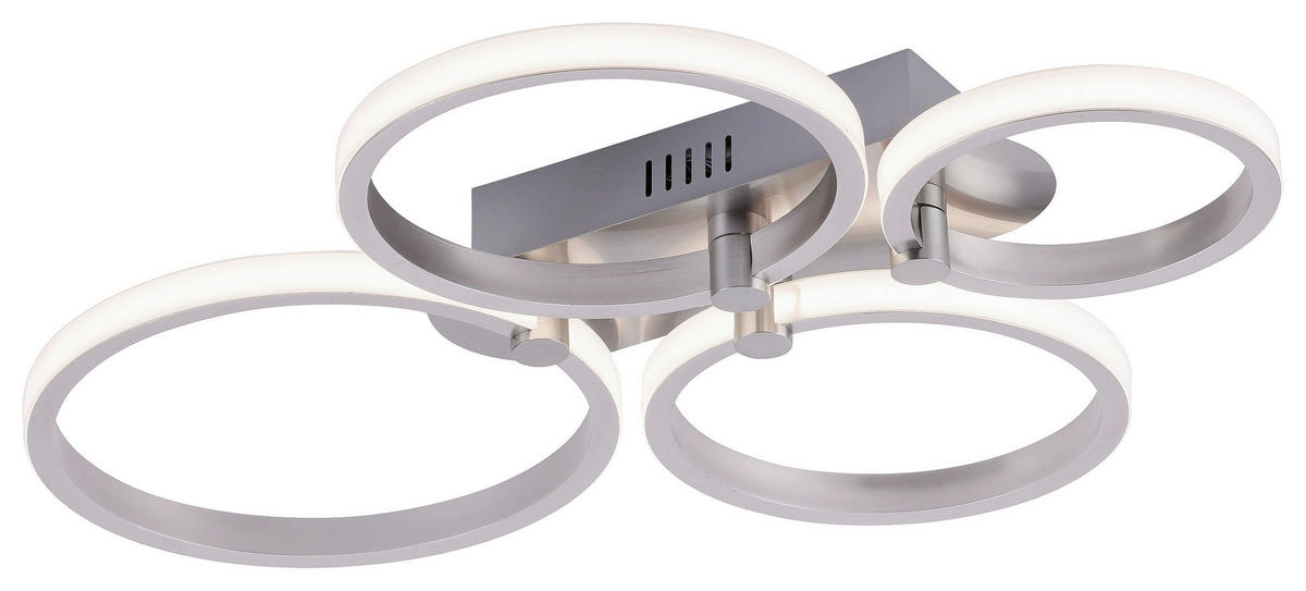 LED-DECKENLEUCHTE 52/56,5/10,5 cm    - Alufarben, Design, Kunststoff/Metall (52/56,5/10,5cm)