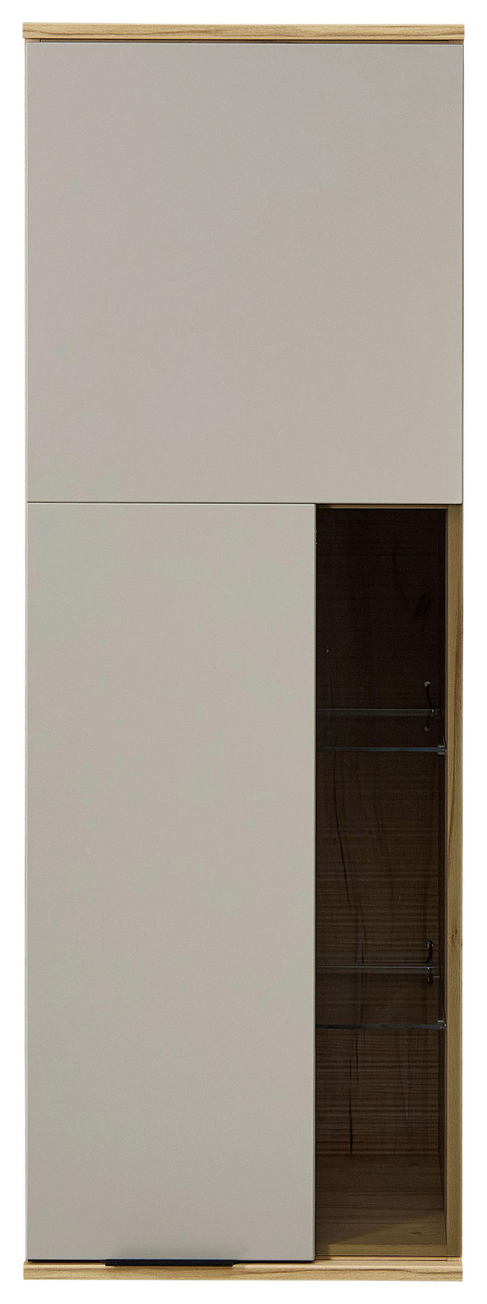 HÄNGEELEMENT Grau, Eichefarben  45/129/40 cm  - Eichefarben/Schwarz, KONVENTIONELL, Glas/Holzwerkstoff (45/129/40cm) - Venda