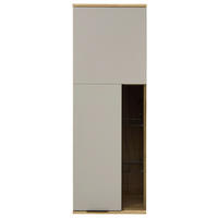 HÄNGEELEMENT Grau, Eichefarben  45/129/40 cm  - Eichefarben/Schwarz, KONVENTIONELL, Glas/Holzwerkstoff (45/129/40cm) - Venda