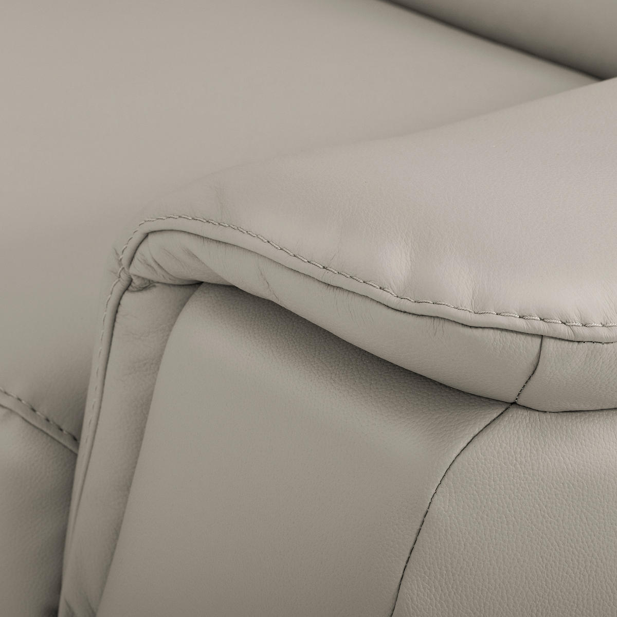 WOHNLANDSCHAFT  in Kombination Echtleder/Lederlook Platinfarben  - Platinfarben/Grau, Leder/Metall (211/262cm) - Celina Home