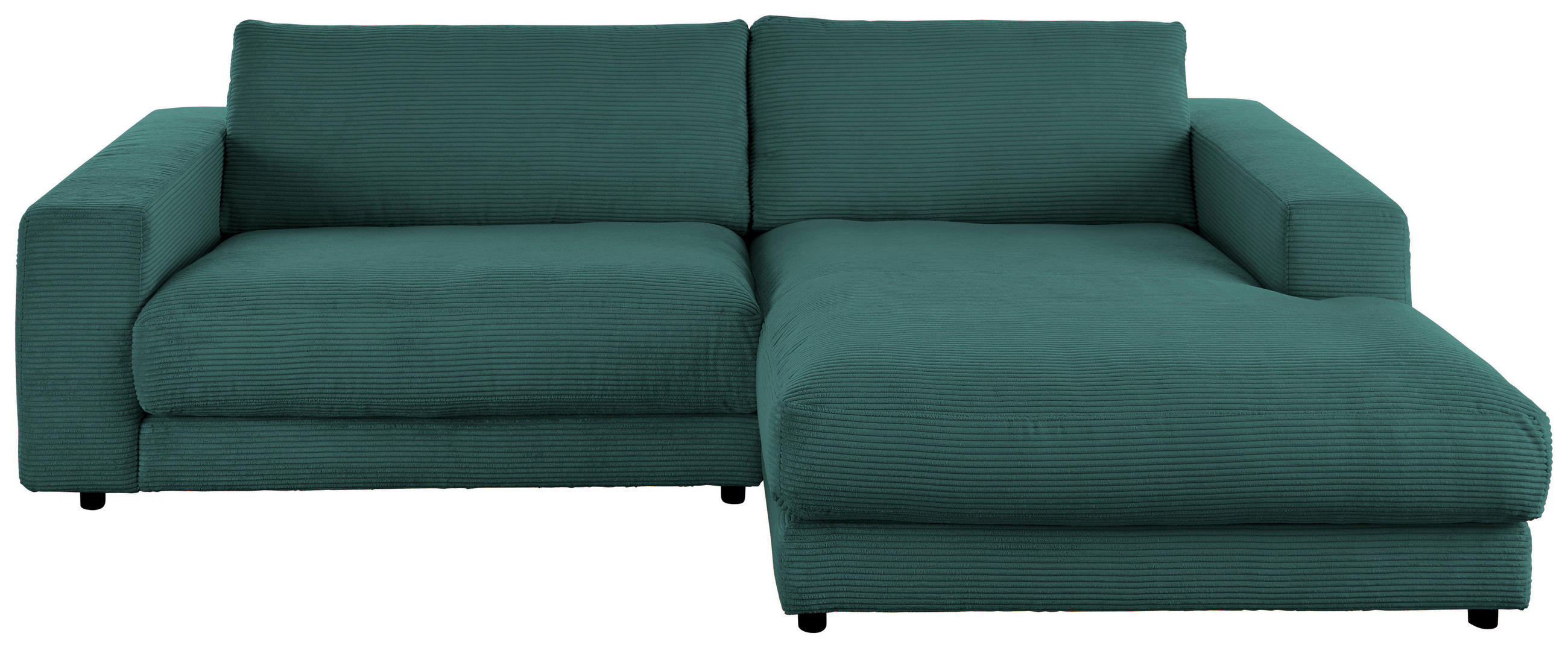 ECKSOFA in Cord Waldgrün  - Waldgrün/Schwarz, Design, Kunststoff/Textil (190/270cm) - Lomoco