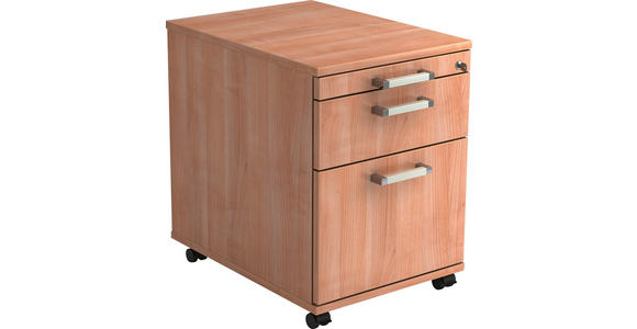 ROLLCONTAINER 42,8/59/58 cm  - Chromfarben/Nussbaumfarben, KONVENTIONELL, Holzwerkstoff/Kunststoff (42,8/59/58cm) - Venda