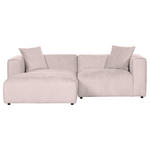 ECKSOFA Rosa Chenille Zierkissen, Rücken echt  - Creme/Schwarz, MODERN, Kunststoff/Textil (178/231cm) - Carryhome