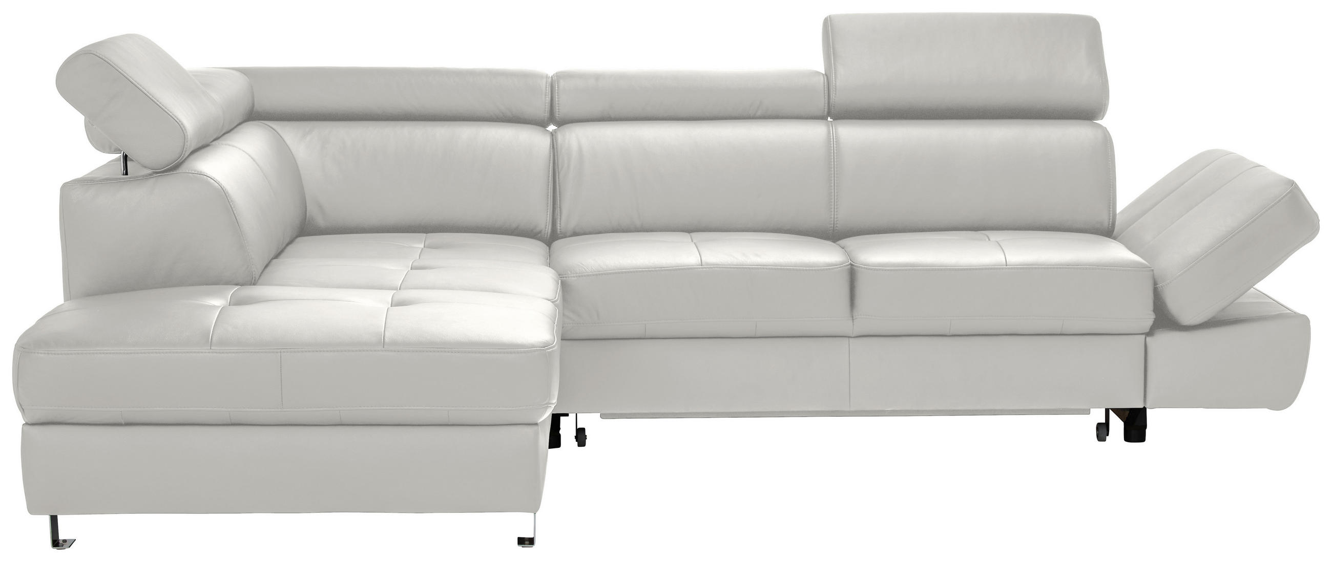 ROHOVÁ SEDAČKA, textil, kůže, světle šedá - černá/světle šedá, Design, kov/textil (212/265cm) - Celina Home